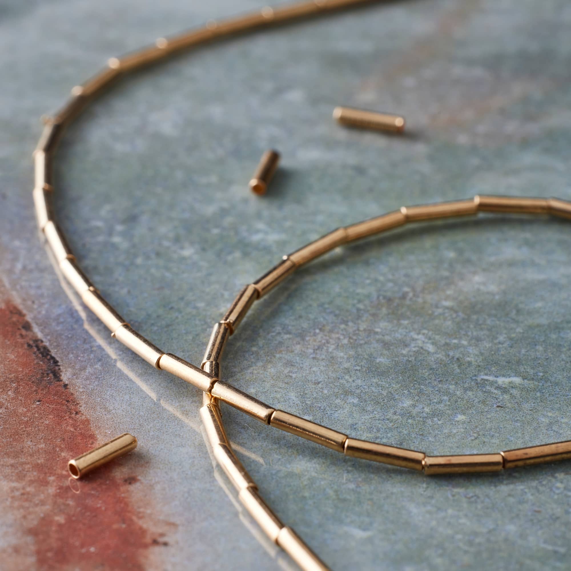 Gold Metal Bugle Beads, 6mm by Bead Landing™
